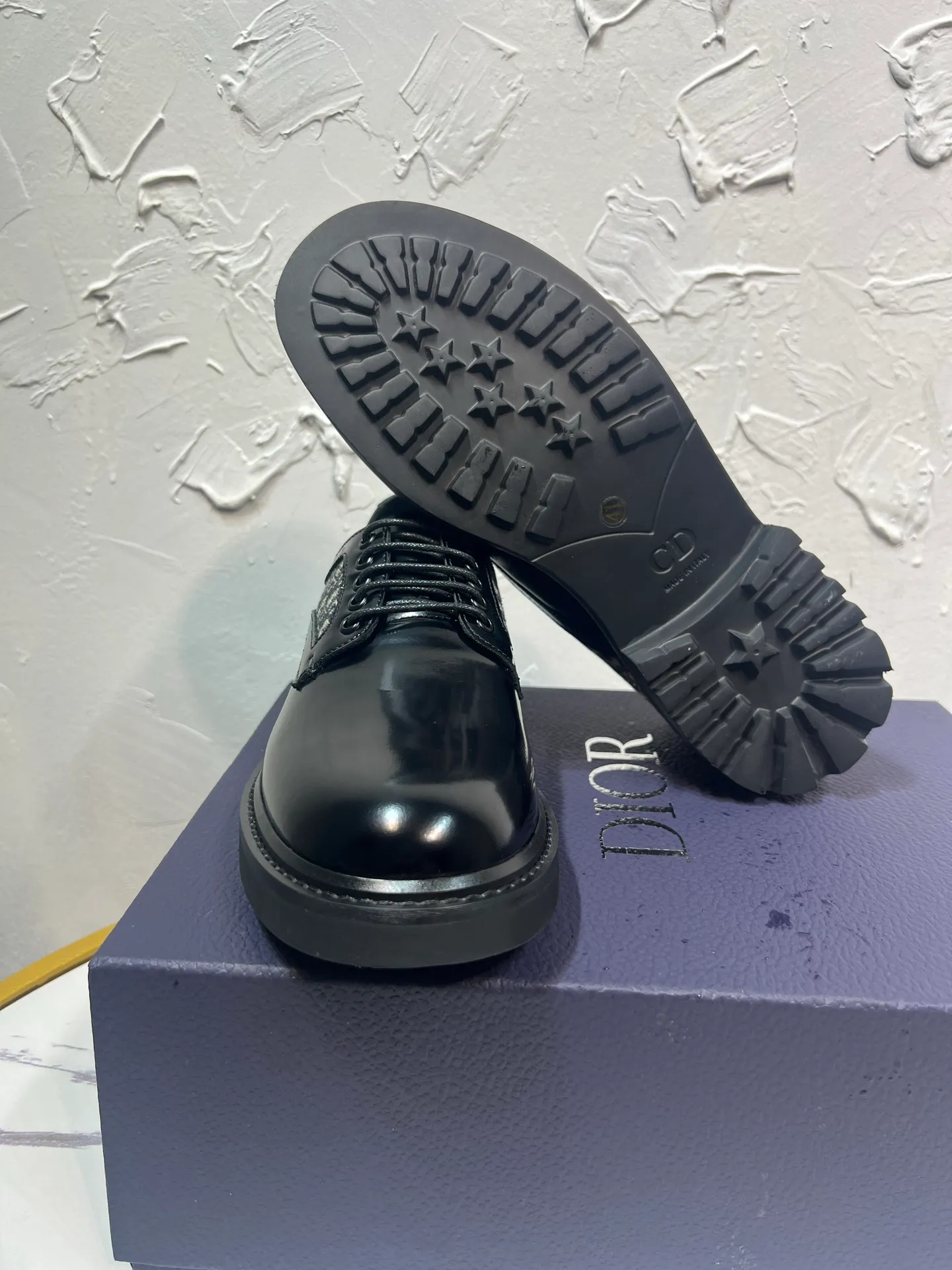 Men's shoes 💰780💰 🔥🔥🔥3990 The latest Dior/Dior men's logo leather shoes, lace-up GRANVILLE moccasin loafers, original version developed one to one, imported cowhide open edge beads on the surface, cowhide lining, complete packaging code number 39-46
